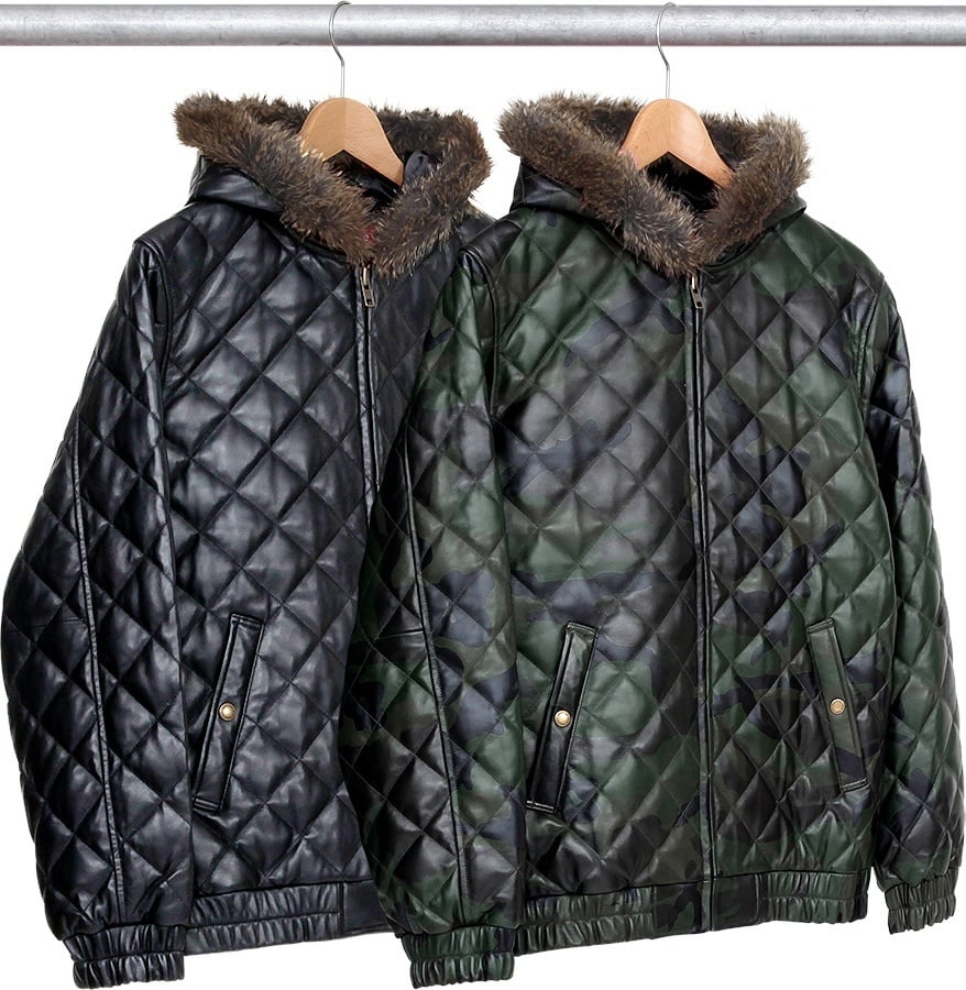 Quilted Leather Hooded Jacket